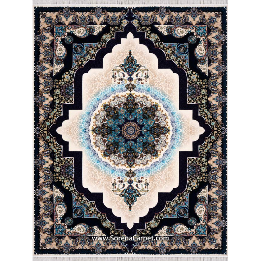 Machine carpet 1000 comb diamond design cream