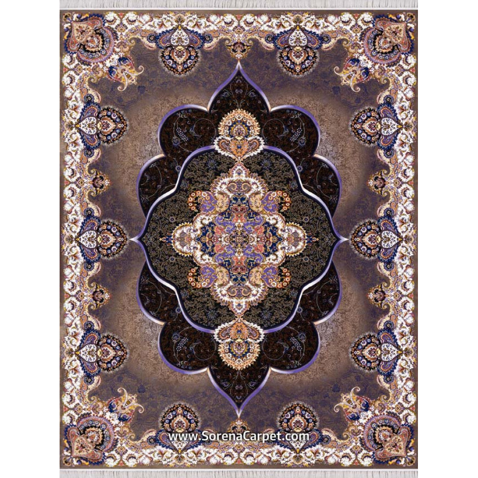 Machine-made carpet 1000 combs walnut paniz design