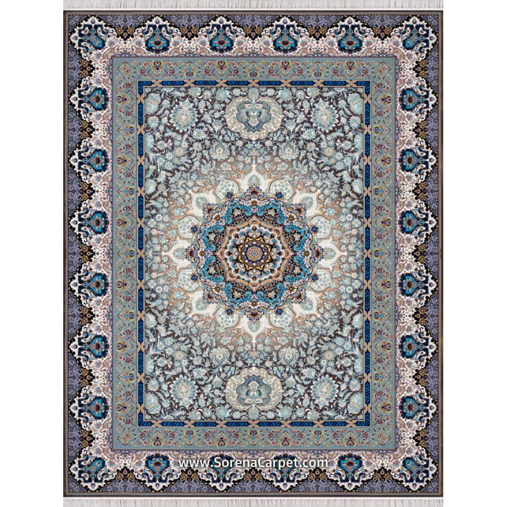 Machine carpet 1000 combs, Paizan design, walnut