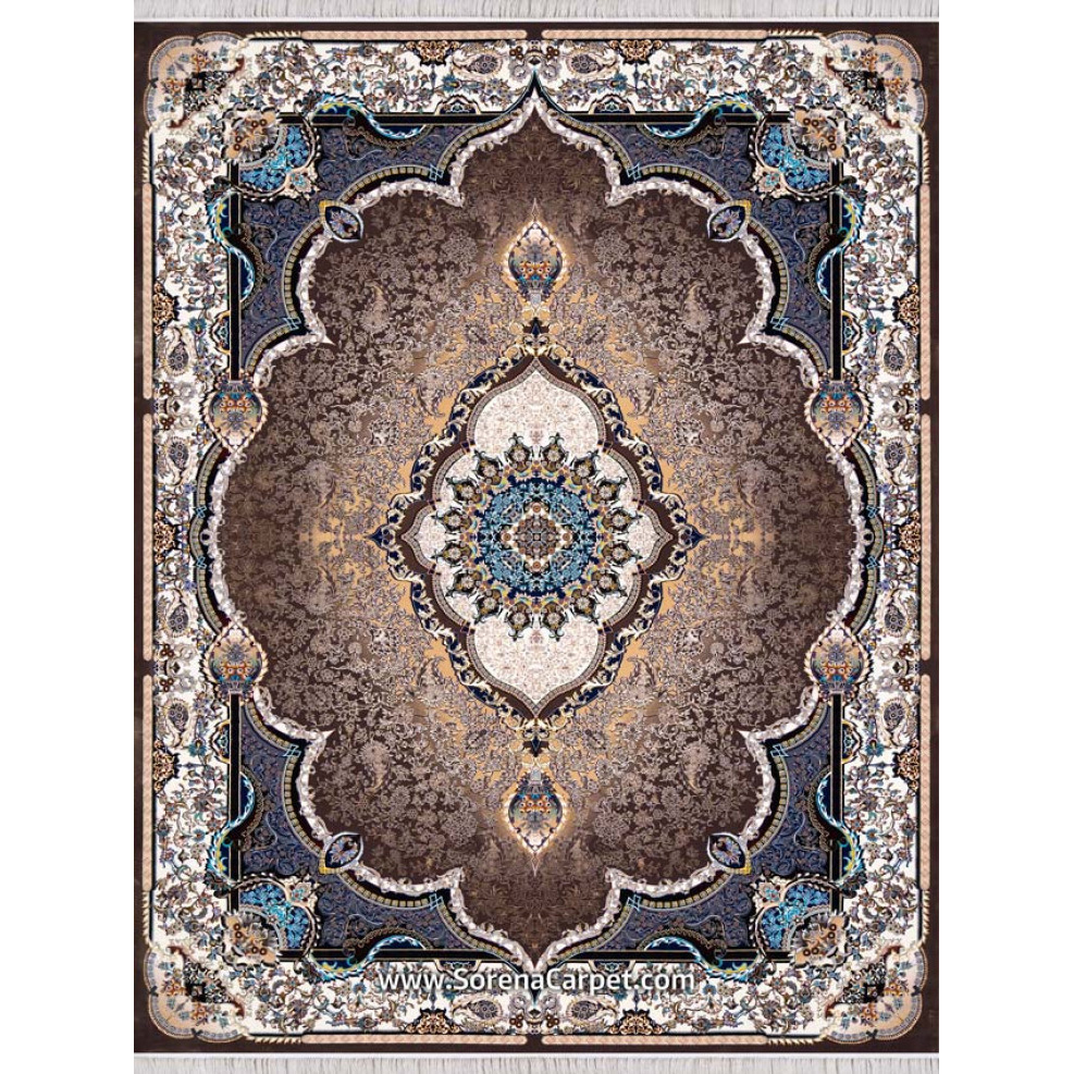 Machine-made carpet 1000 combs, Taj Mahal design, walnut