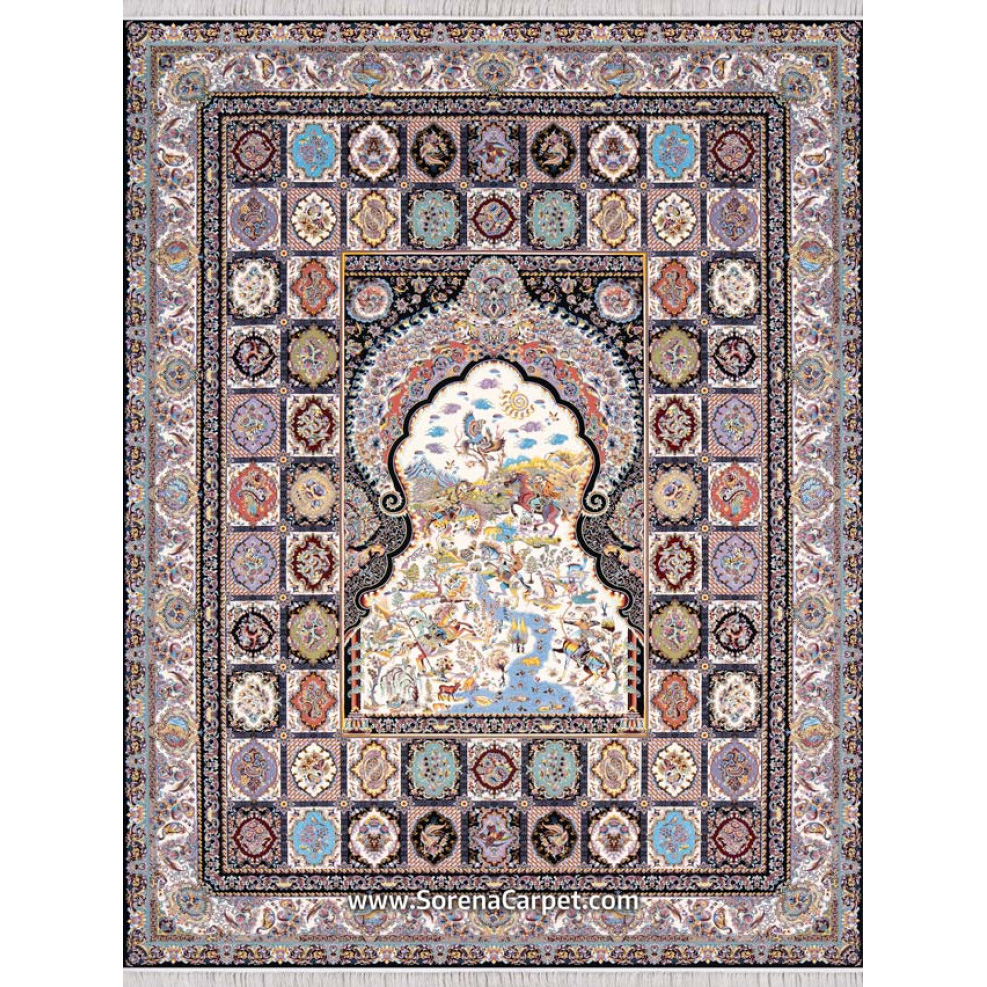 1000-comb machine-made carpet with a clay design of a navy hunting ground