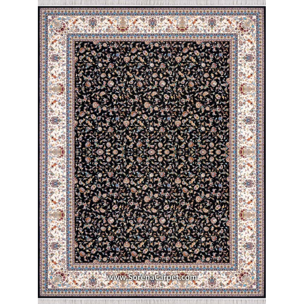 Makine halısı 1200 tarak, lacivert Sahand desenli