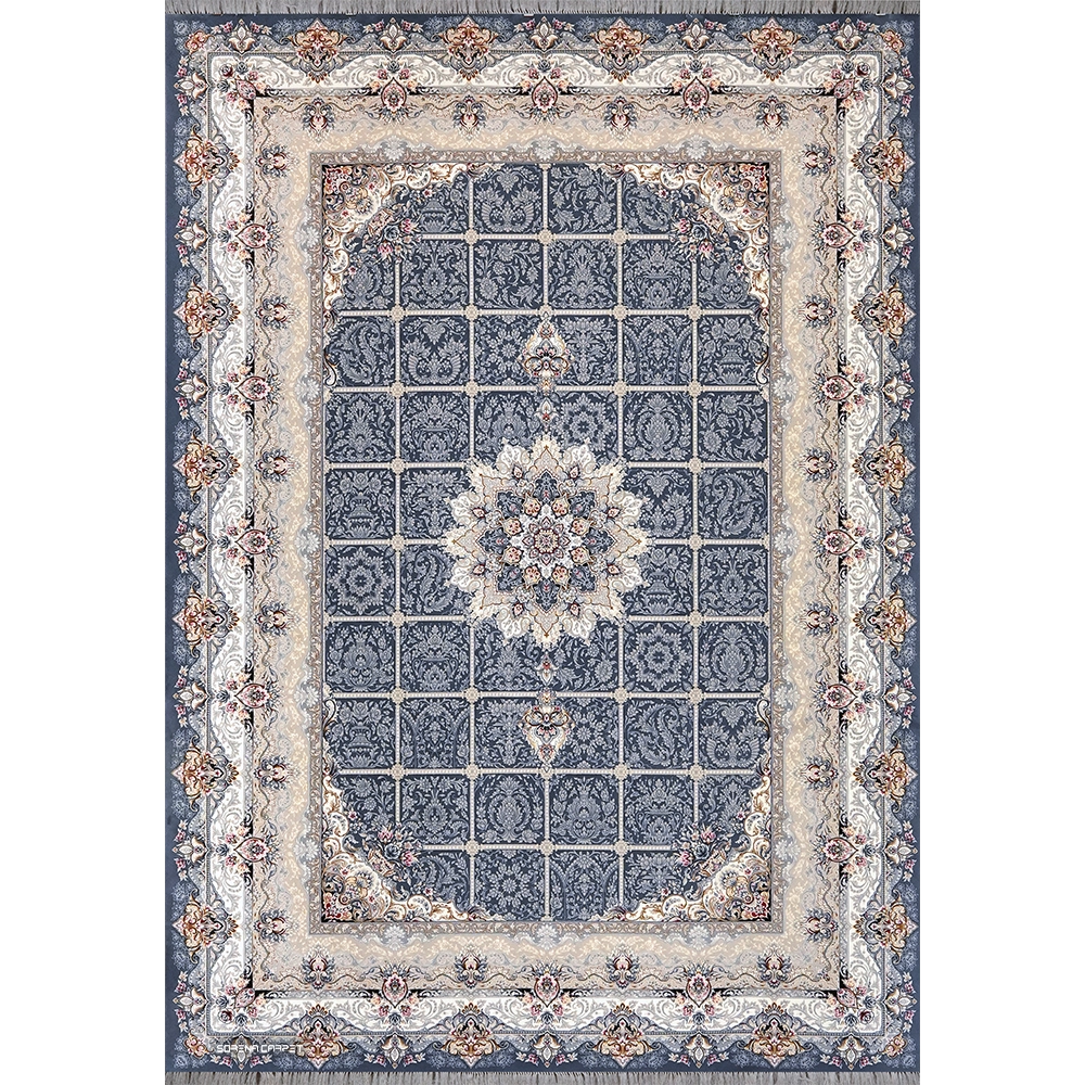 700 comb Kashan machine-made carpet with metallic Akage design