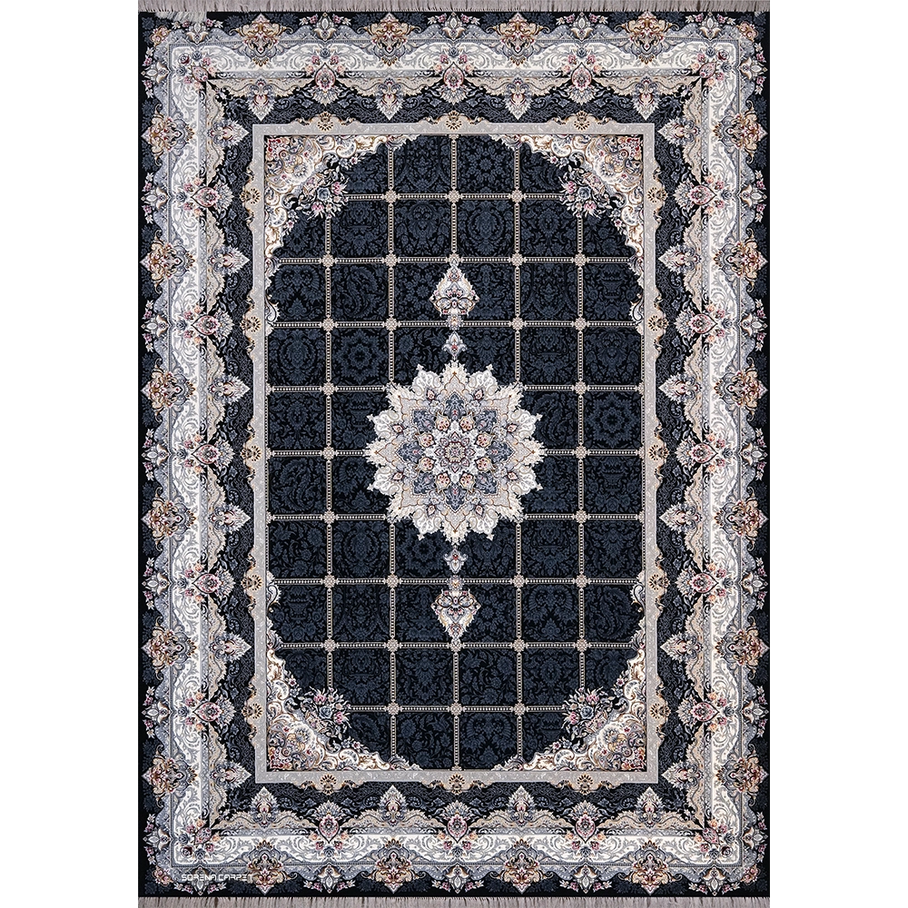 Kashan 700 shoulder machine carpet, black acacia design