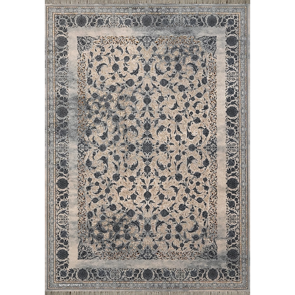 700 comb Kashan machine carpet, vintage design, beige